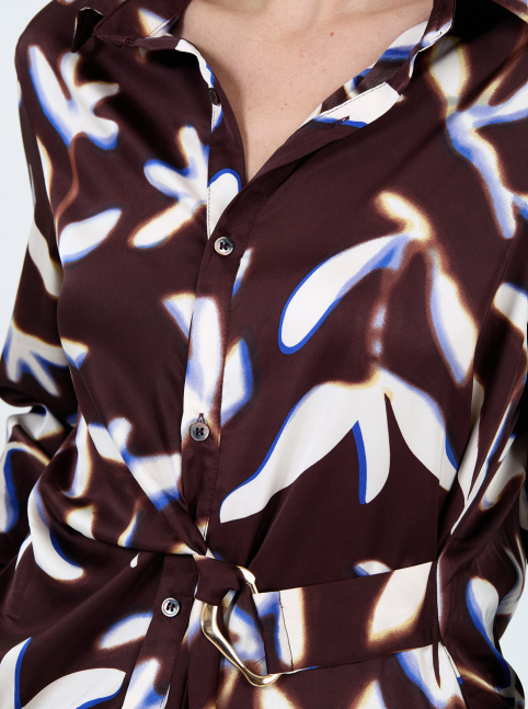 SKATIE FLORAL SATIN BLOUSE