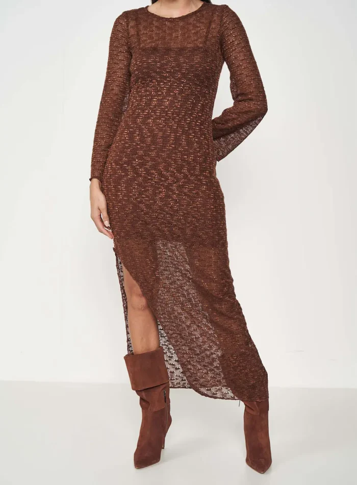 COLCCI LONG DRESS WITH TRANSPARENCY