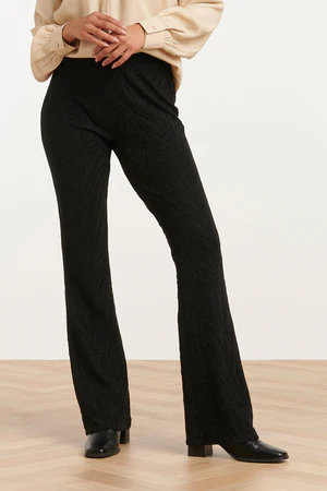 SMASHED LEMON  PANTS  WITH SUBTLE JACQUARD DESIGN