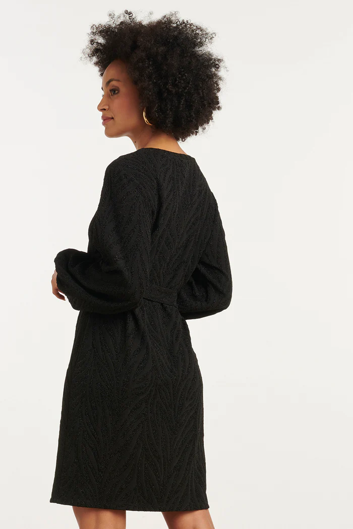 SMASHED LEMON  DRESS WITH SUBTLE JACQUARD DESIGN