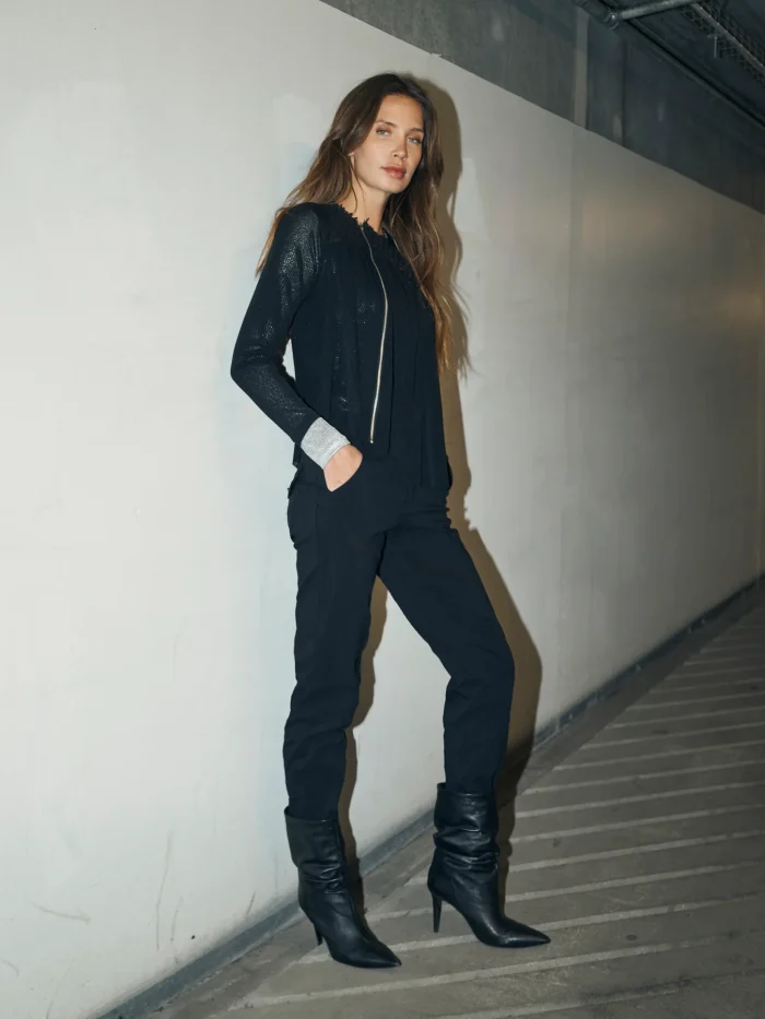 NU ZIP BETH ZIP BLOUSE