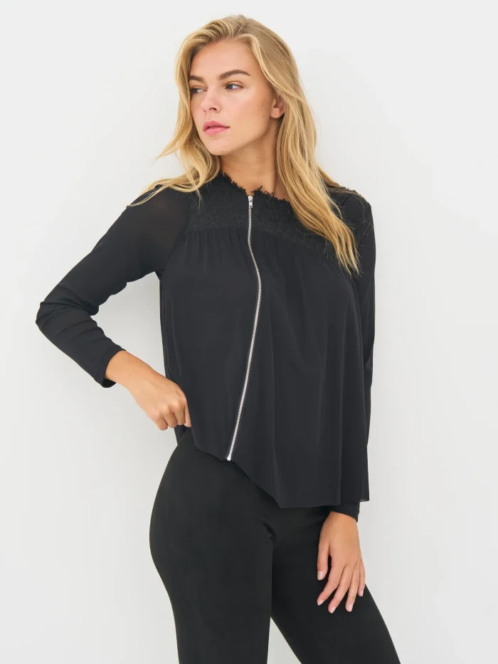 NU ZIP BETH ZIP BLOUSE