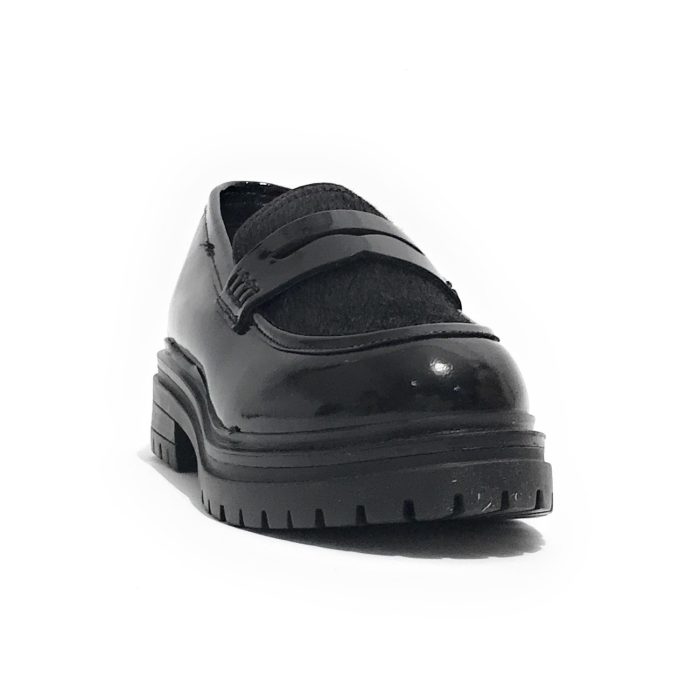 EMANUELLE VEE INDIRA MOCCASIN BLACK PONYSKIN