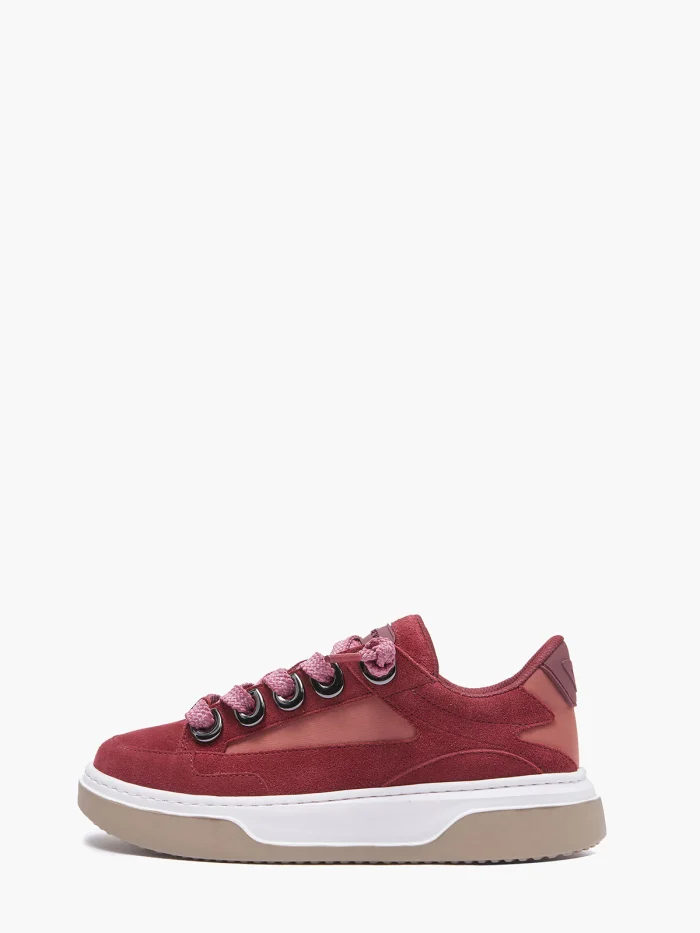 EMANUELLE VEE SNEAKER IN LEATHER SUEDE BORDEAUX