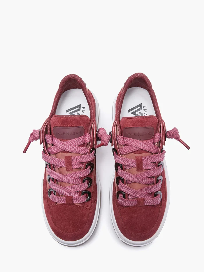 EMANUELLE VEE SNEAKER IN LEATHER SUEDE BORDEAUX