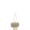 CLUTCH BAG WITH BEADS AND RHINESTONES FITTED WITH A RING