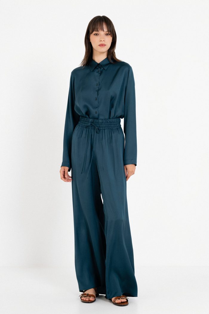 PHILOSOPHY SATIN FINE ECOVERO WIDE LEG PANTS 