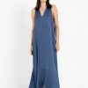 PHILOSOPHY SATIN FINE ECOVERO V NECK DRESS