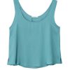 SATIN FINE ECOVERO SLEEVELESS CROPPED TOP