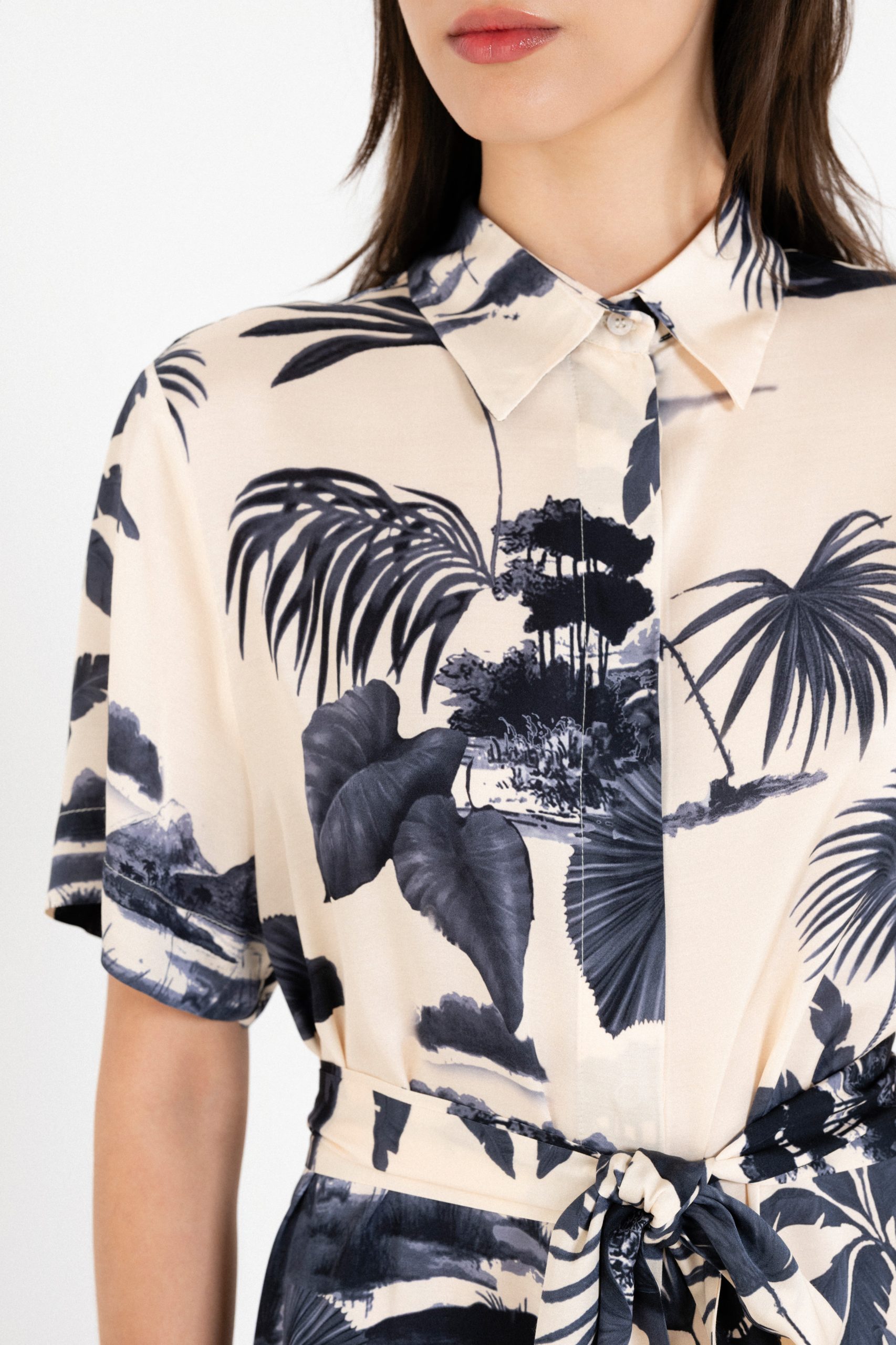 PHILOSOPHY SATIN PRINT SHIRTDRESS