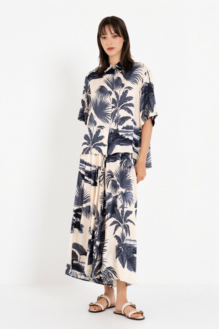 PHILOSOPHY SATIN PRINT SHIRT