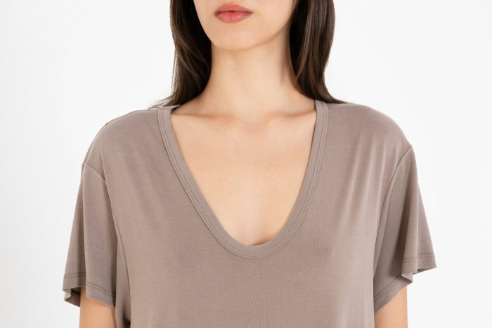 PHILOSOPHY BASIC CUPRO SHORT SLEEVE DRESS