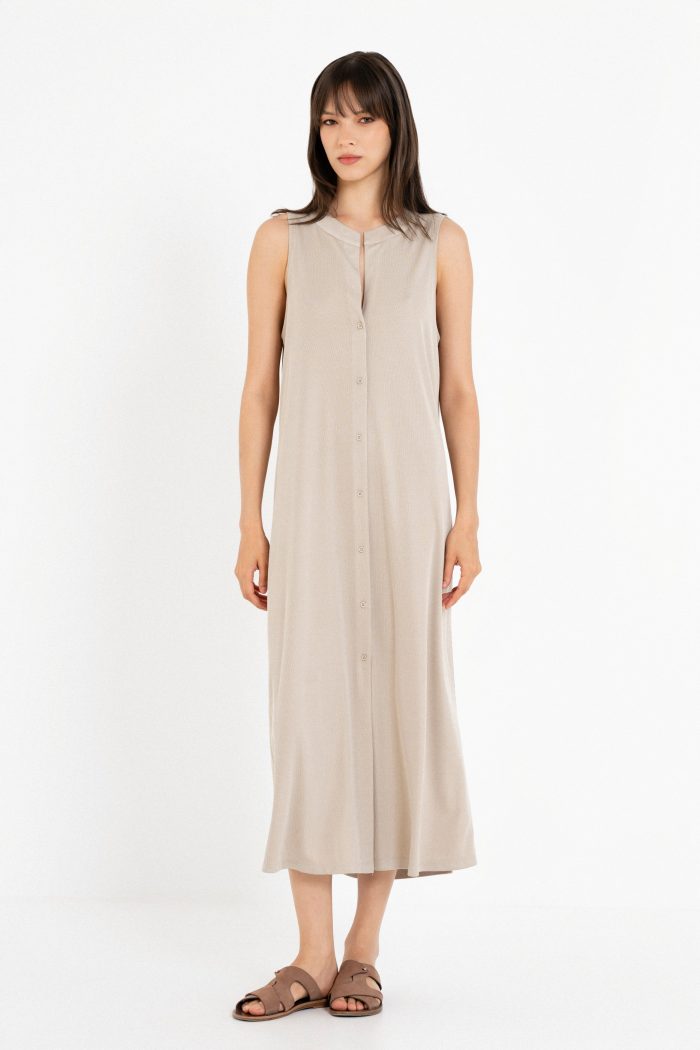 PHILOSOPHY RIB HALTER NECK DRESS 