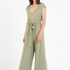 PHILOSOPHY RIB V NECK JUMPSUIT