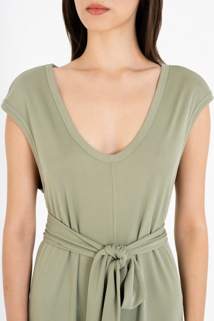 PHILOSOPHY RIB V NECK JUMPSUIT