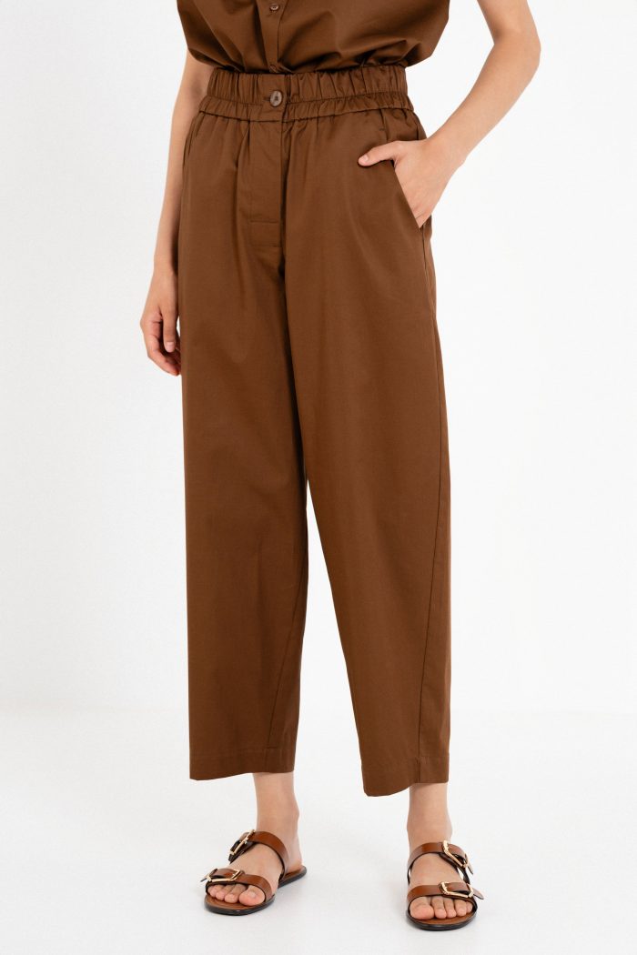 PHILOSOPHY POPLIN BARREL PANTS