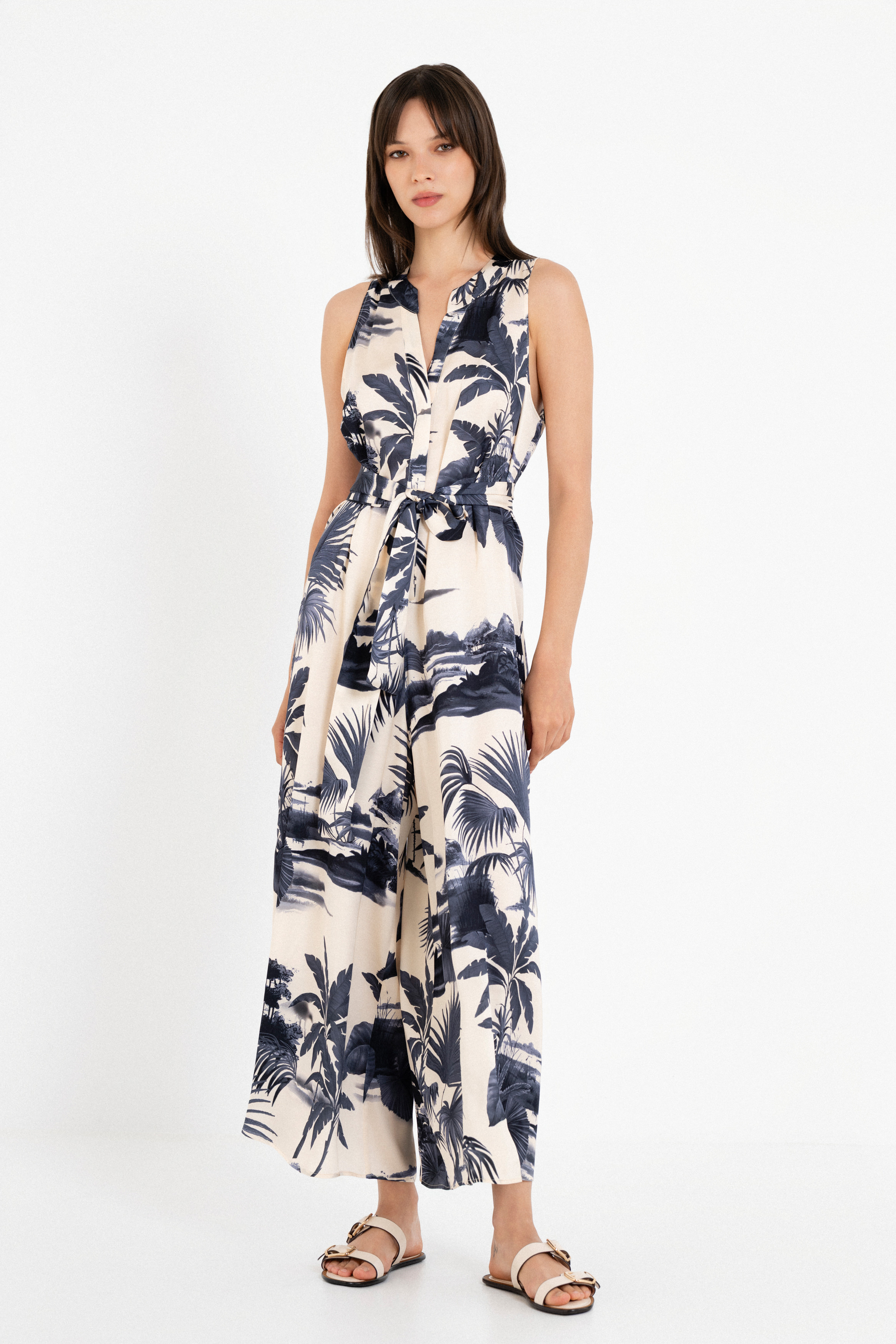 PHILOSOPHY SATIN PRINT JUMPSUIT