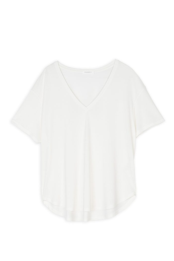 PHILOSOPHY BASIC CUPRO V NECK TOP
