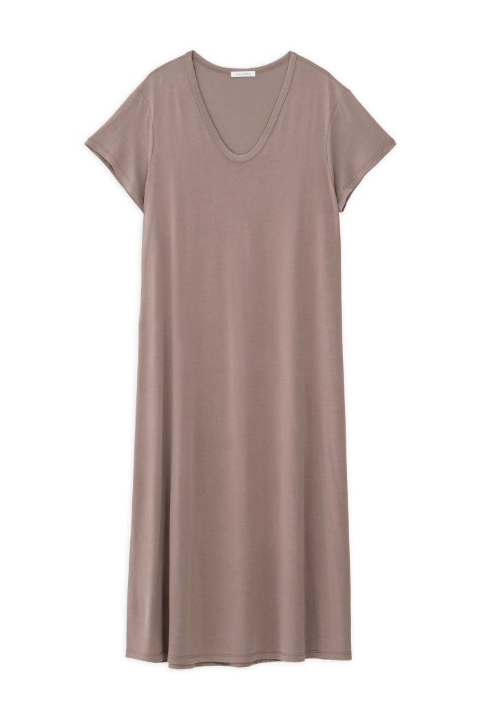 PHILOSOPHY BASIC CUPRO SHORT SLEEVE DRESS