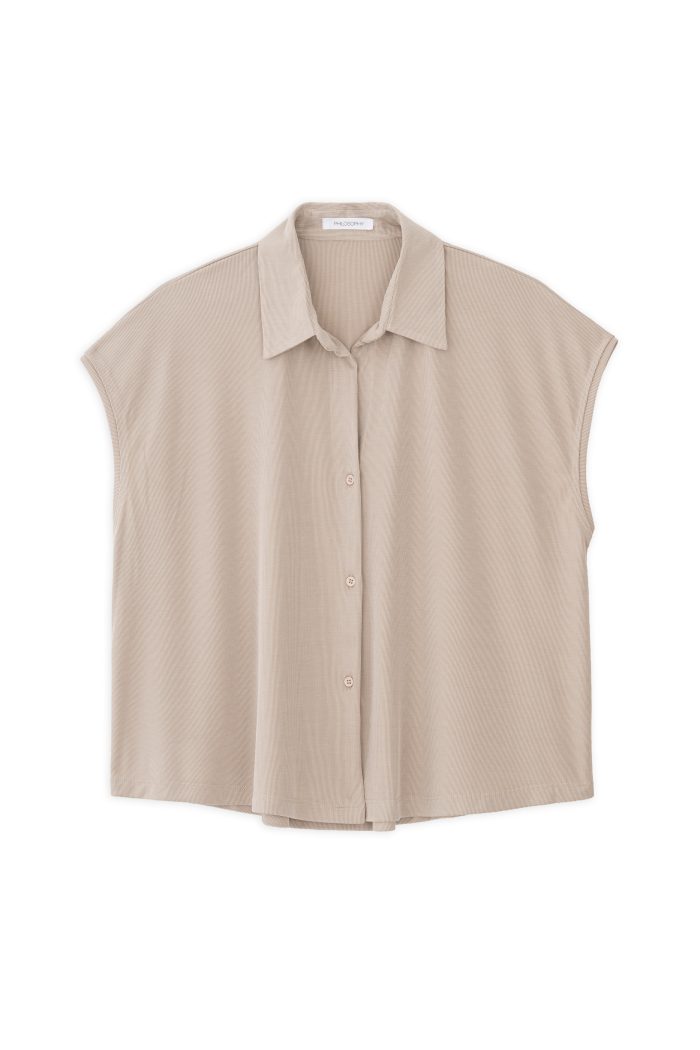 PHILOSOPHY  RIB CROPPED SHIRT