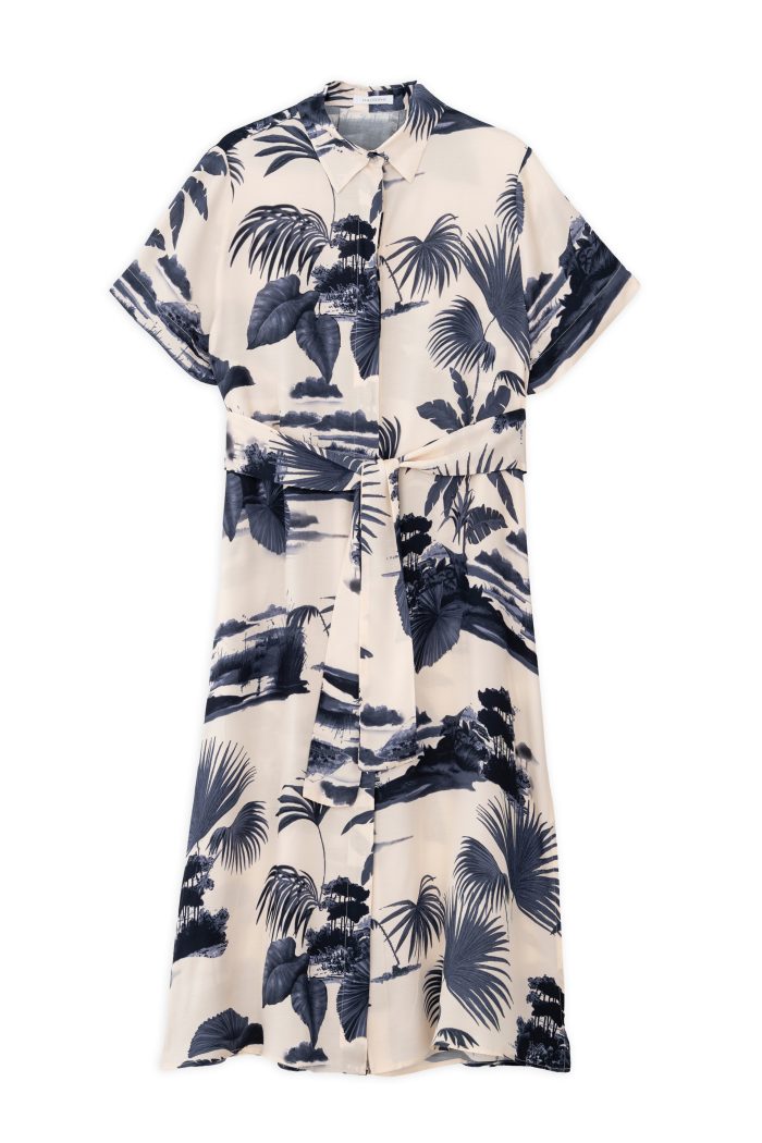 PHILOSOPHY SATIN PRINT SHIRTDRESS