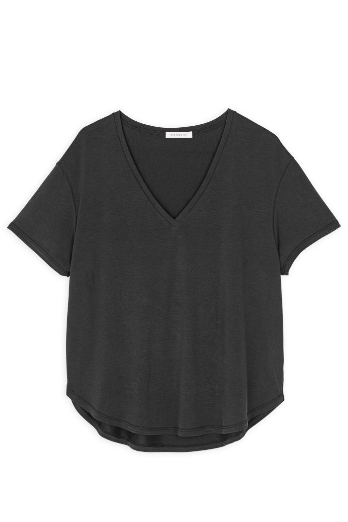 PHILOSOPHY BASIC CUPRO V NECK TOP