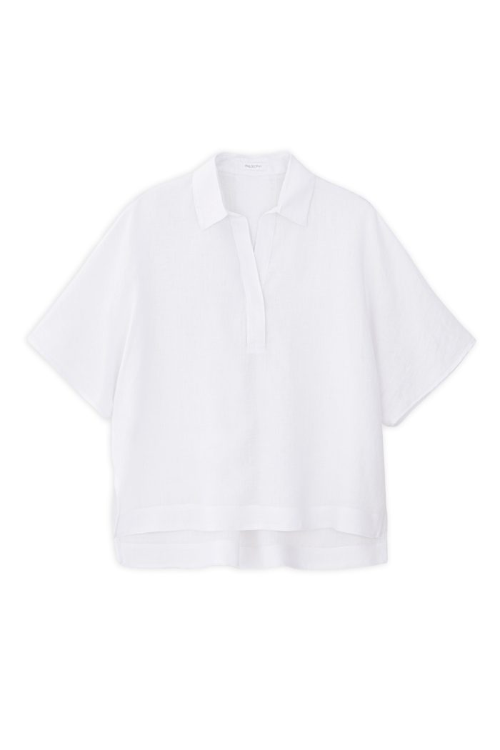 PHILOSOPHY LINEN CROPPED SHIRT