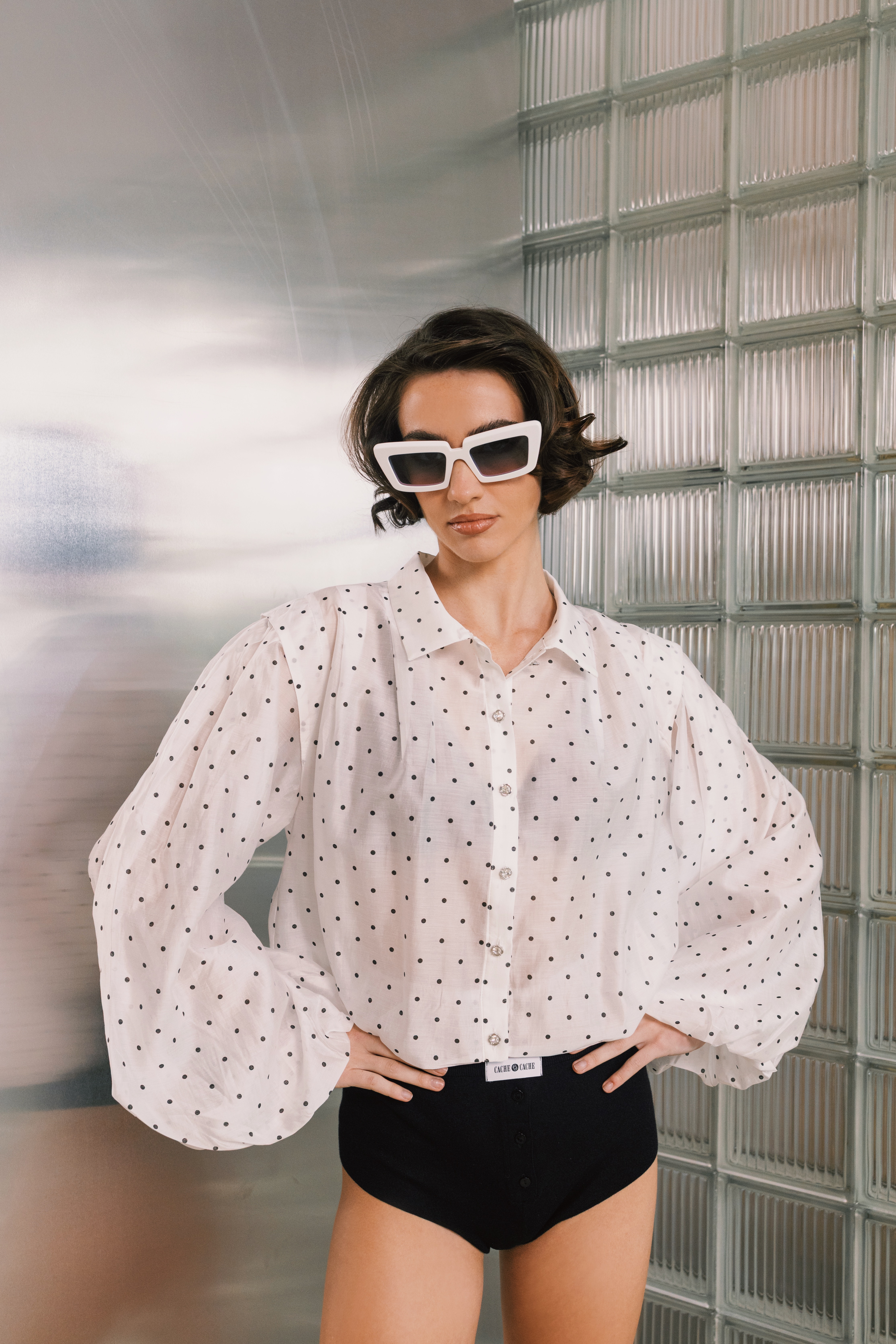 CACHE CACHE CROP SHIRT DOT