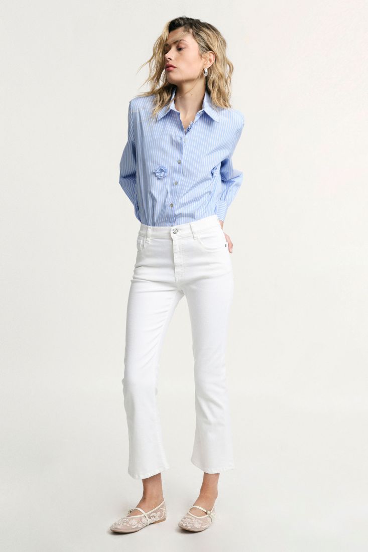 PLEASE HIGH-RISE FIVE-POCKET FLARE TROUSERS