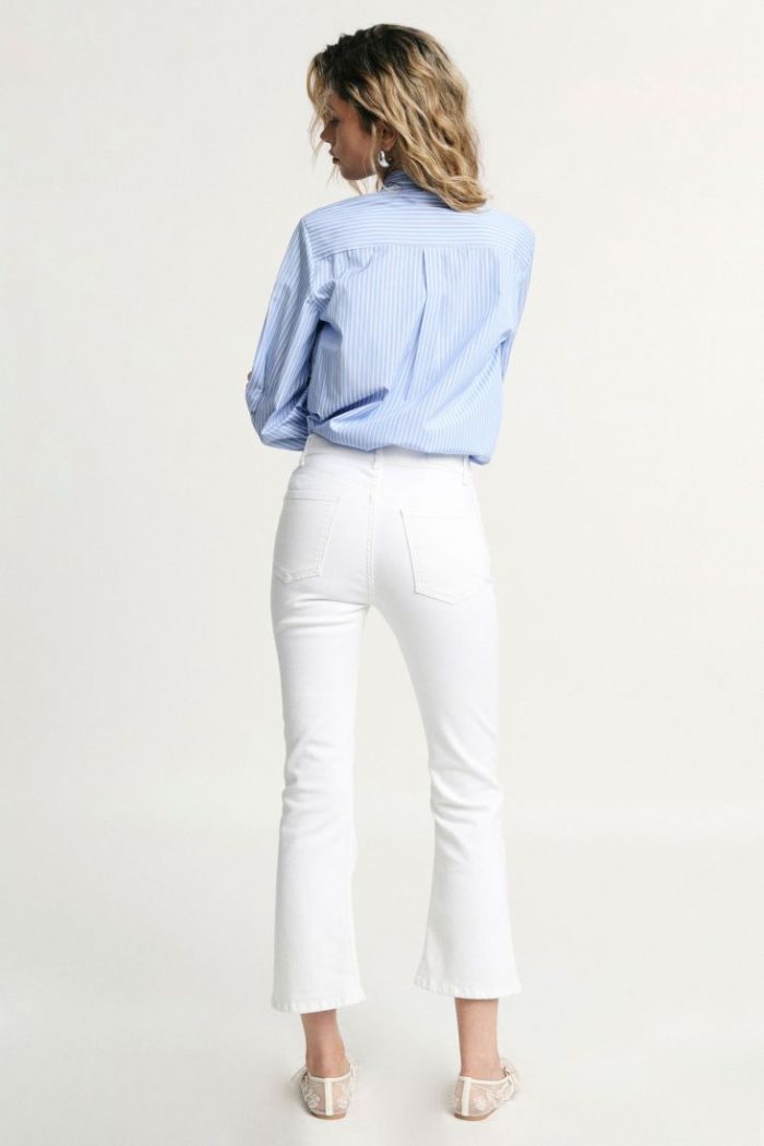 PLEASE HIGH-RISE FIVE-POCKET FLARE TROUSERS