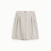 PLEASE REGULAR-FIT BERMUDA SHORTS WITH PLEATS AND STRIPED