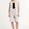 PLEASE REGULAR-FIT BERMUDA SHORTS WITH PLEATS AND STRIPED