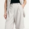 PLEASE REGULAR-FIT BERMUDA SHORTS WITH PLEATS AND STRIPED