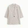 PLEASE STRIPED BLAZER WITH THREE-QUARTER SLEEVES