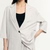 PLEASE STRIPED BLAZER WITH THREE-QUARTER SLEEVES