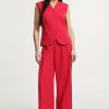 PLEASE HIGH-WAISTED PALAZZO PANTS WITH PLAEATS