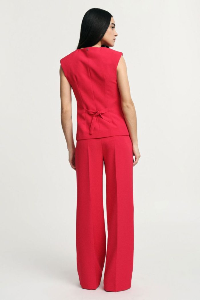PLEASE HIGH-WAISTED PALAZZO PANTS WITH PLAEATS