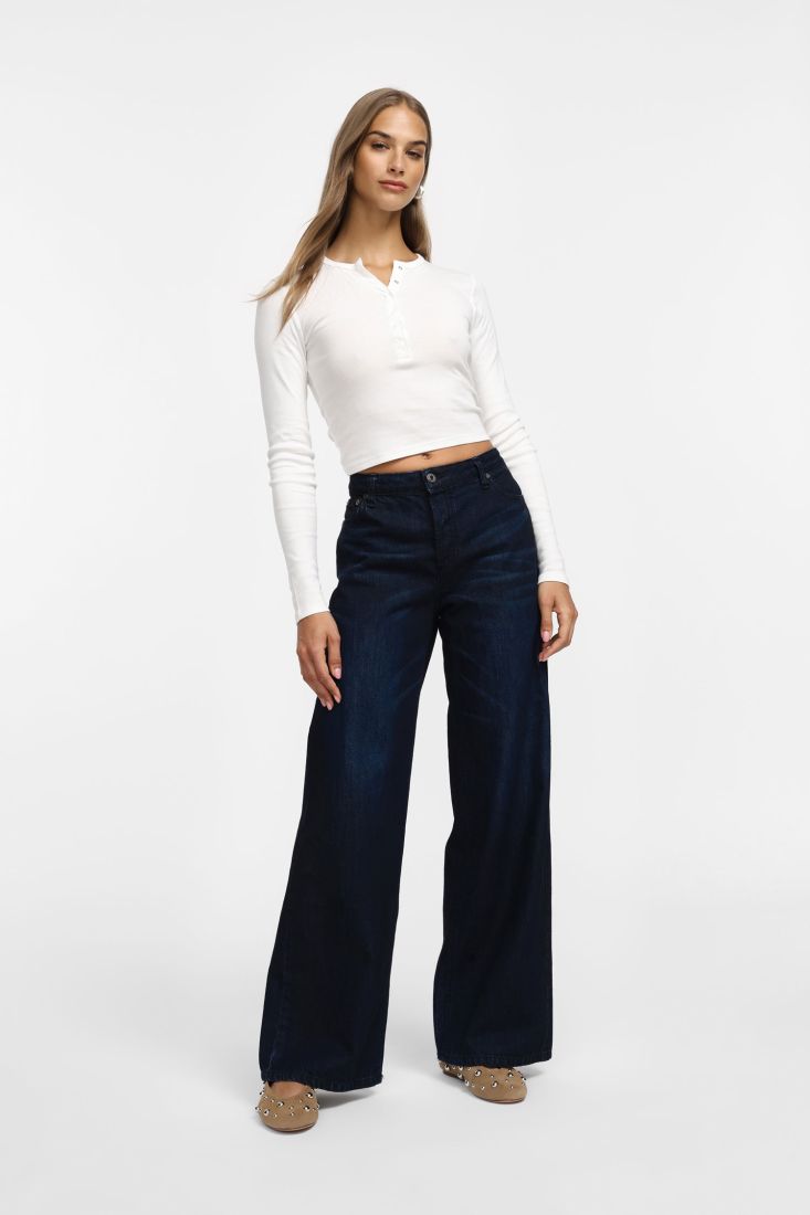PLEASE  JEANS FLARE HIGH WAIST