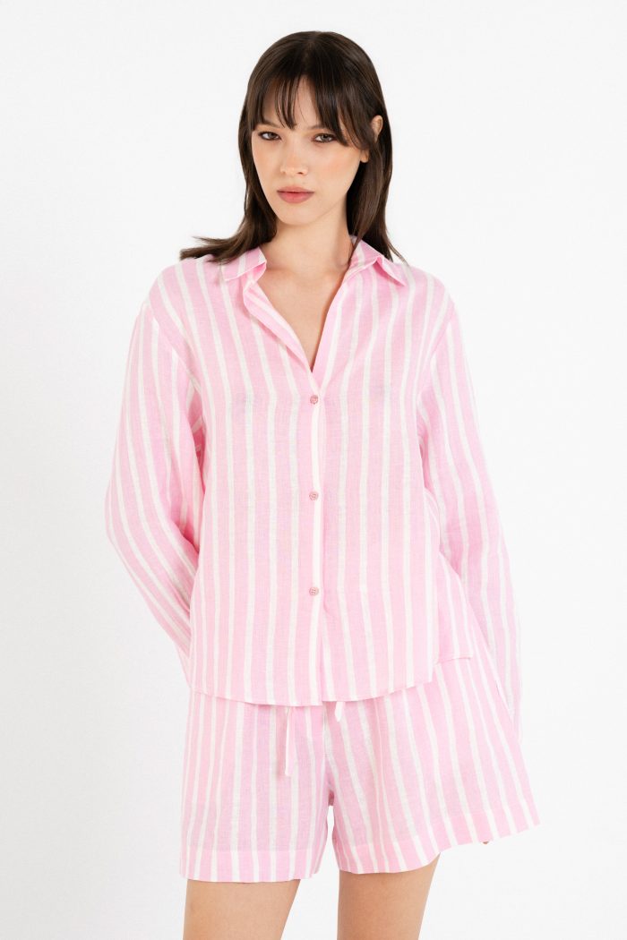 PHILOSOPHY LINEN STRIPES SHIRT