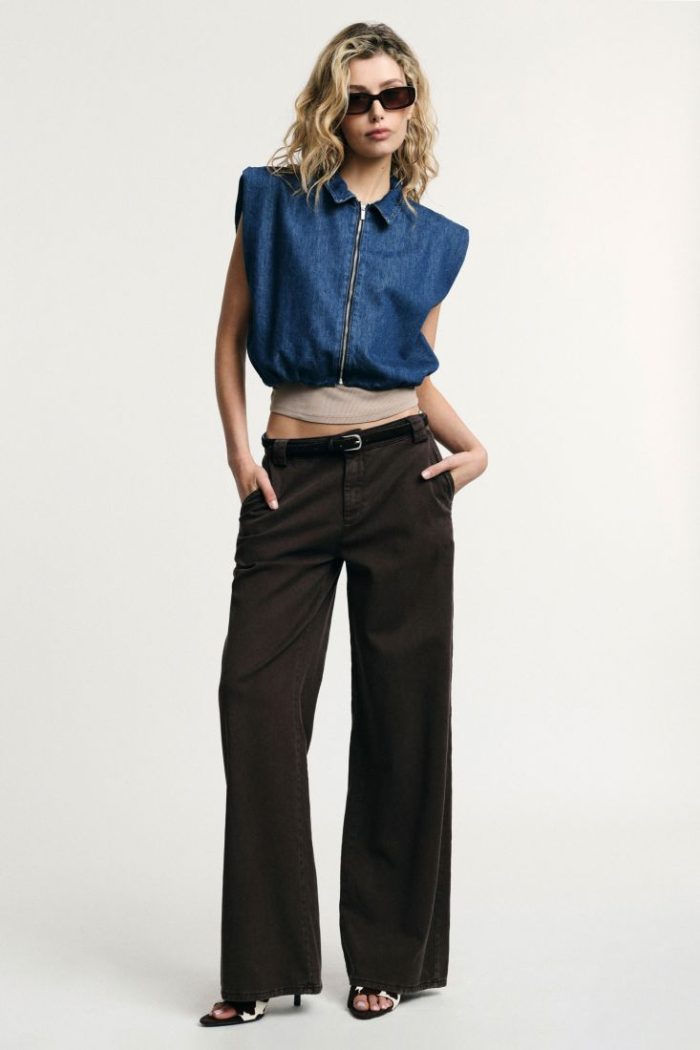 04811_P3NBCJMN3N_IF (1) PLEASE LOW-WAISTED PALAZZO TROUSERS WITH WIDE LEGS