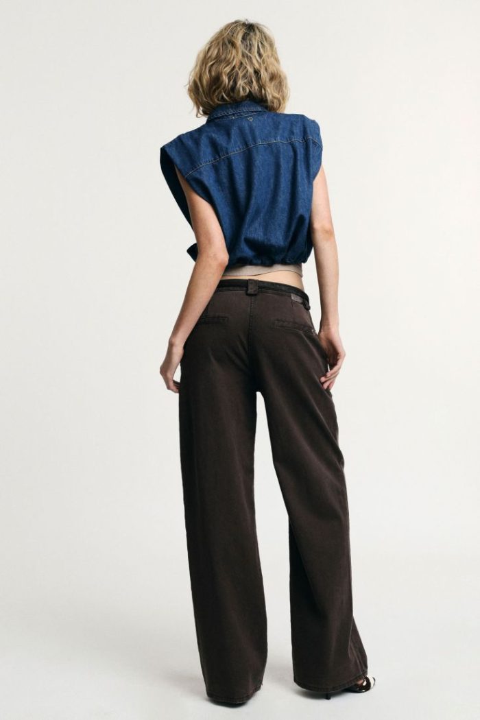 04811_P3NBCJMN3N_IR PLEASE LOW-WAISTED PALAZZO TROUSERS WITH WIDE LEGS