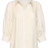 SMASHED LEMON SRIPED BLOUSE WITH PUFF SLEEVES