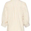SMASHED LEMON SRIPED BLOUSE WITH PUFF SLEEVES