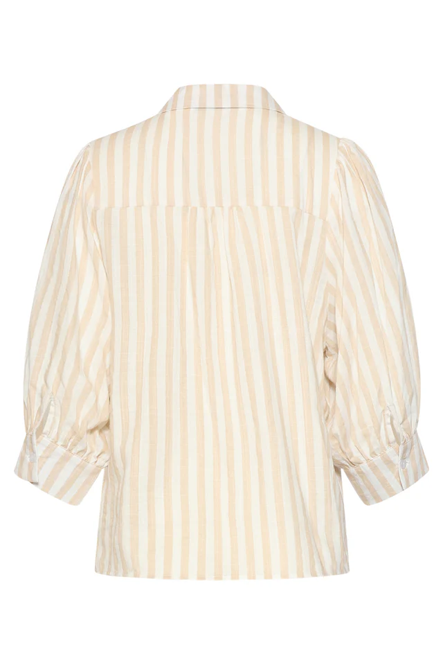 SMASHED LEMON SRIPED BLOUSE WITH PUFF SLEEVES