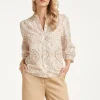 SMASHED LEMON BLOUSE WITH PAISLEY EMBROIDERY AND RUFFLES