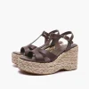 EMANUELLE VEE   YUMI HIGH COWHITE WEDGE SANDAL