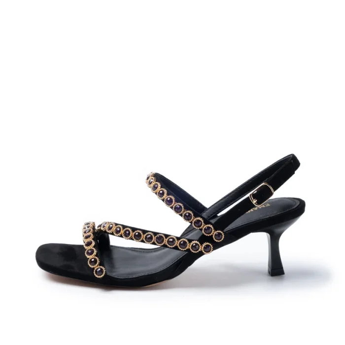 EMANUELLE VEE ROSITA SANDAL WITH RHINESTONE