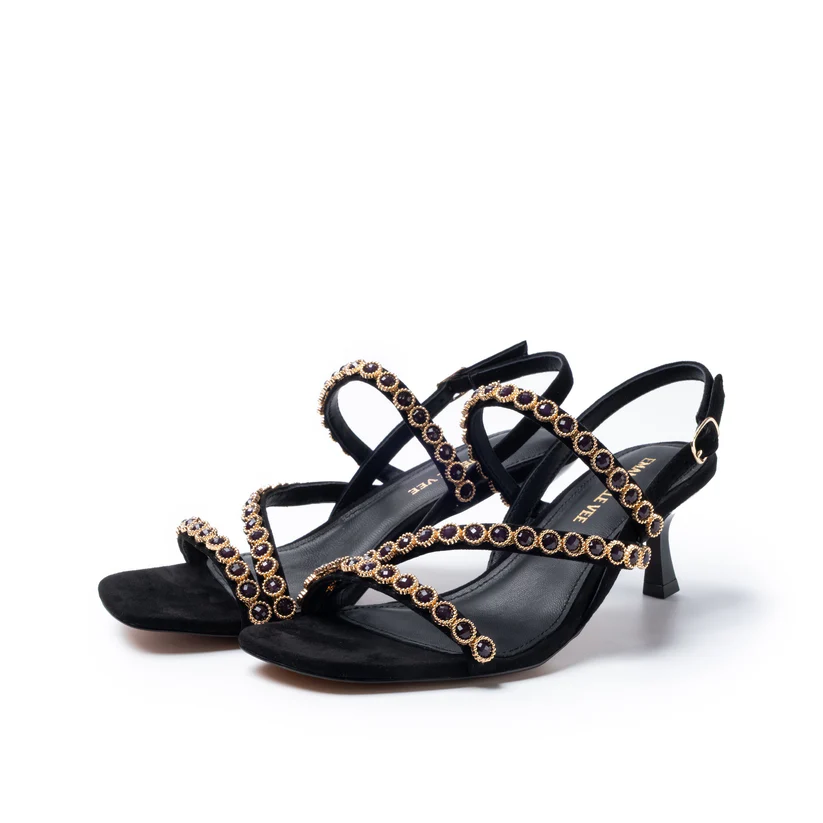 EMANUELLE VEE ROSITA SANDAL WITH RHINESTONE