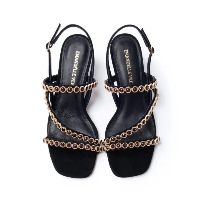 EMANUELLE VEE ROSITA SANDAL WITH RHINESTONE