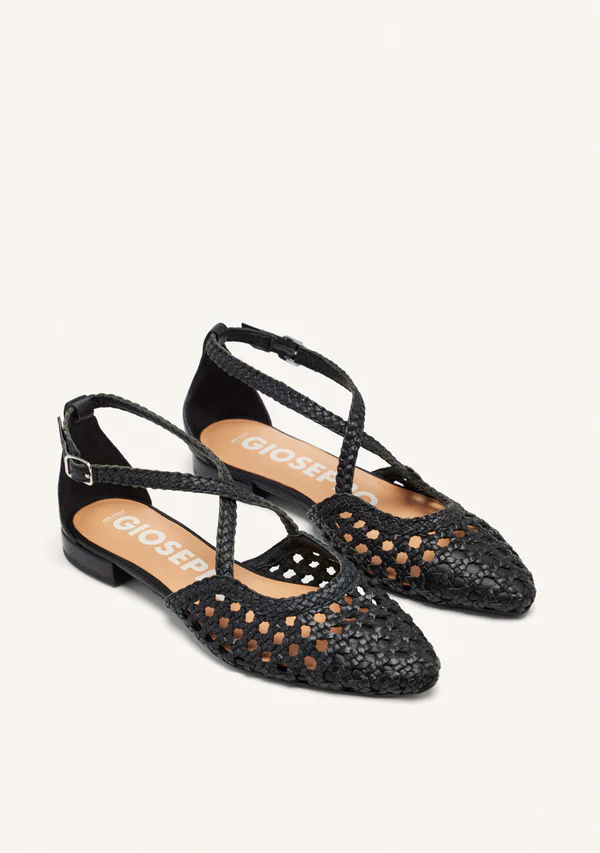 GIOSEPPO BRAIDED LEATHER BALLET FLATS LESKOVIC